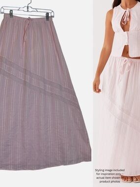 NEW Peppermayo Maxi Skirt Blush Pink Festival Boho Cottage Beach Hippie 4